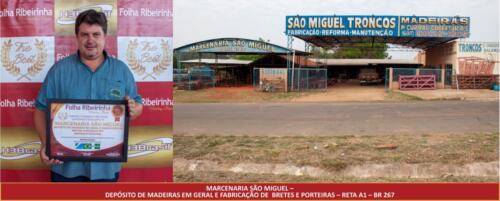 Marcenaria São Miguel - Depósito de Madeiras em Geral e Fabricação de Bretes e Porteiras - Reta A1 - BR 267